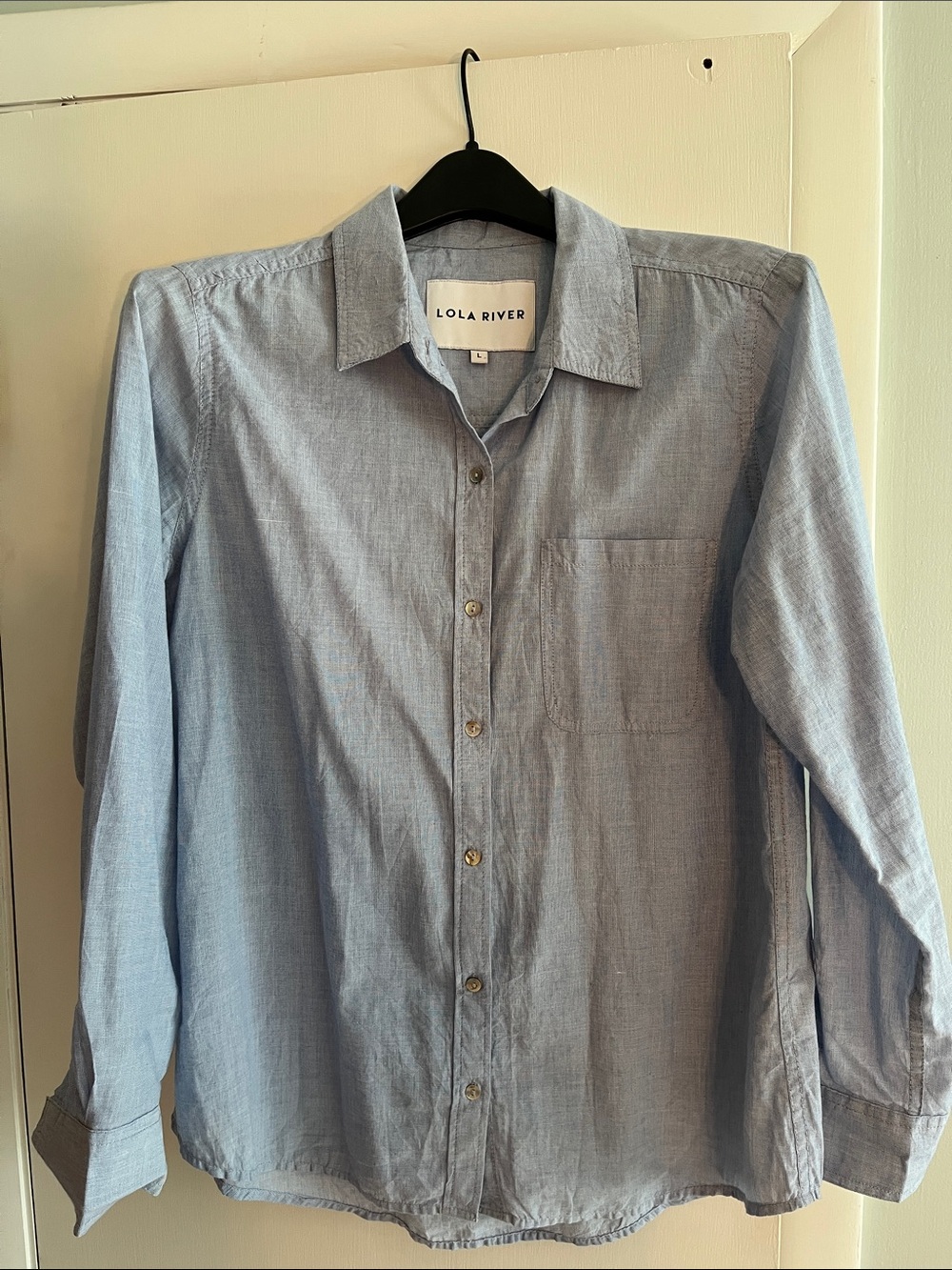 Lola River Women's Light Blue Button-Down Shirt